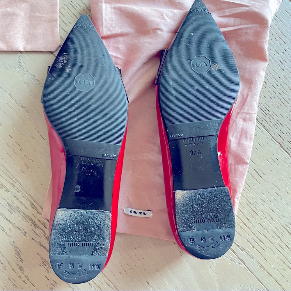 Like New Miu Miu Pointed Toe Patent Leather Flats - image 5